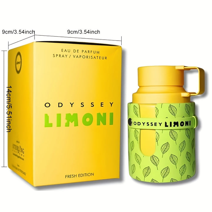 Unisex Fragrance Armaf Odyssey Limoni EDP Parfum for Women And Men, 3.4 Fl Oz Long Lasting Lemon Scent