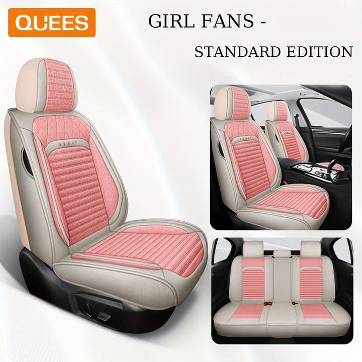 Full Set Seat Covers - Linen Seat Cover Front and Rear Seat Cushion Universal for SUVs and Trucks - Total Trends Fusion
