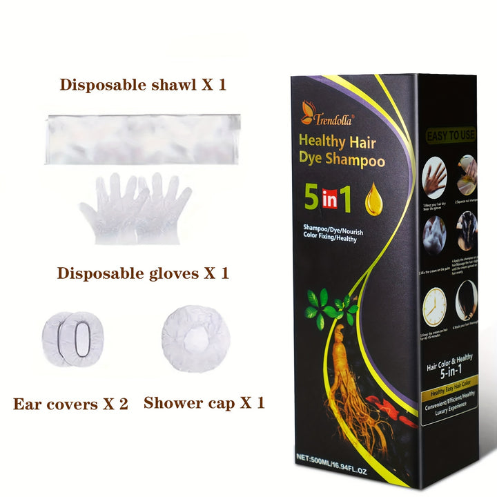5 In 1 Hair Colour Shampoo, Long Lasting Hair Colour Shampoo, Instant Hair Colour Shampoo, For Men And Women.500ML/16.94FL.OZ Halloween