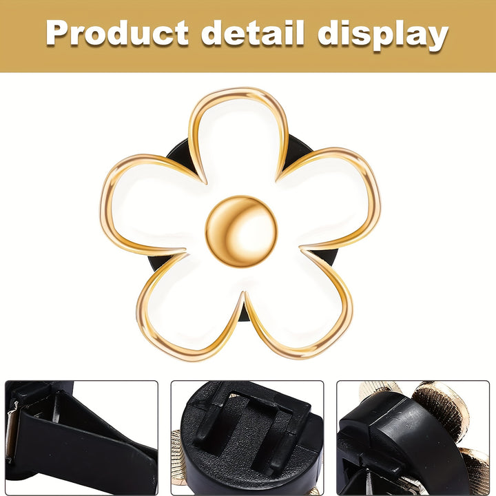 Car Freshener Decorative Clip & Daisy Flowers Air Vent Clips, Cute Car Accessories For Women Interior With 6 Fragrance Tablets Smoky Quartz And Citrine, Car Charms For Rear View Mirror, Hanging Car - Total Trends Fusion