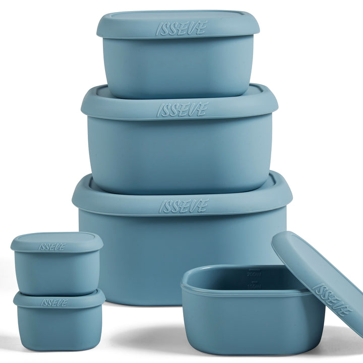 6Pcs/Set Nesting Silicone Food Storage Containers With Lids, BPA Free Reusable Meal Prep Silicone Containers Airtight, Freezer Dishwasher Safe (33.8oz, 20oz, 10oz, 6.7oz, 1.3oz) - Total Trends Fusion