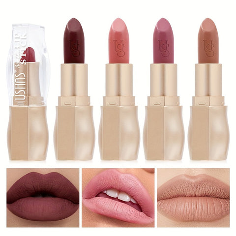 12-Color Matte Lipstick Collection – Highly Pigmented, Long-Lasting, Waterproof & Hydrating Nude Shades for All-Day Wear - Total Trends Fusion