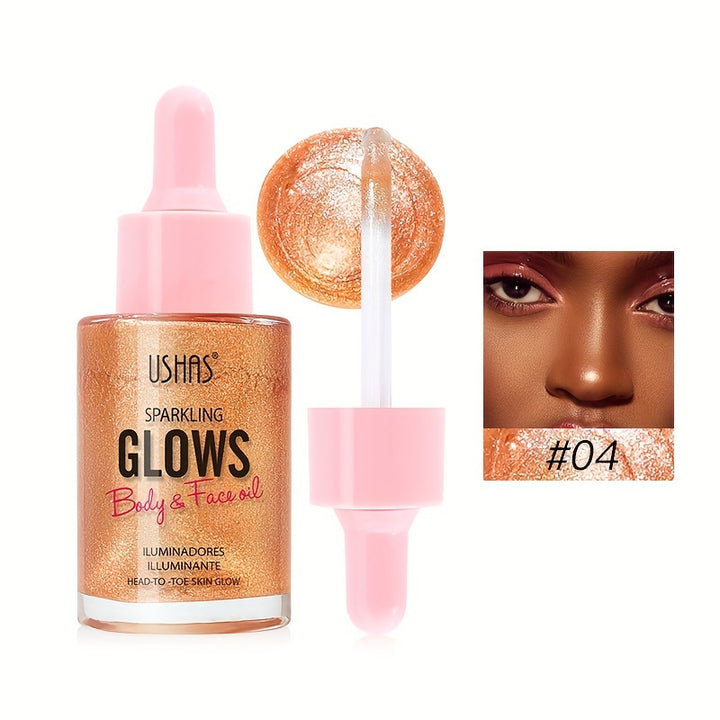 Ushas Liquid Highlighter, 4 Colors Glitter Metallic Liquid Highlighter Brightening For Face & Body For Music Festival - Total Trends Fusion