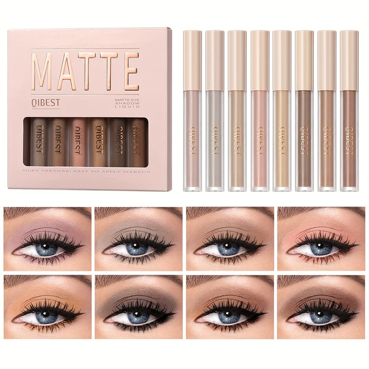 "8-Color Waterproof Liquid Eyeshadow Set | Fast-Drying & Long-Lasting Makeup"