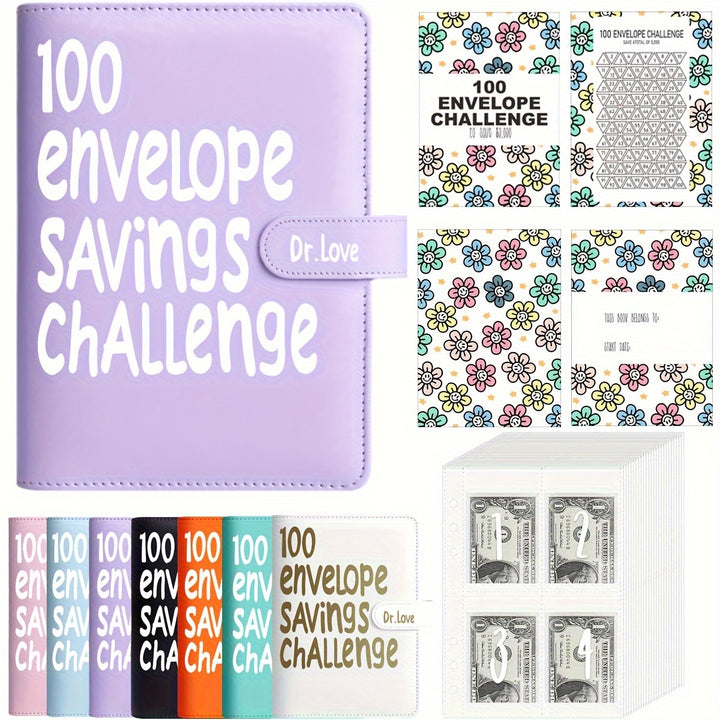 Dr.Love [Upgraded version]100 Envelope Saving Challenge Binder, Budget Binder, Money Saving Challenge Book, Saving Challenge Notebook, Money Organizer, Budget Planner Book for Budgeting. - Total Trends Fusion