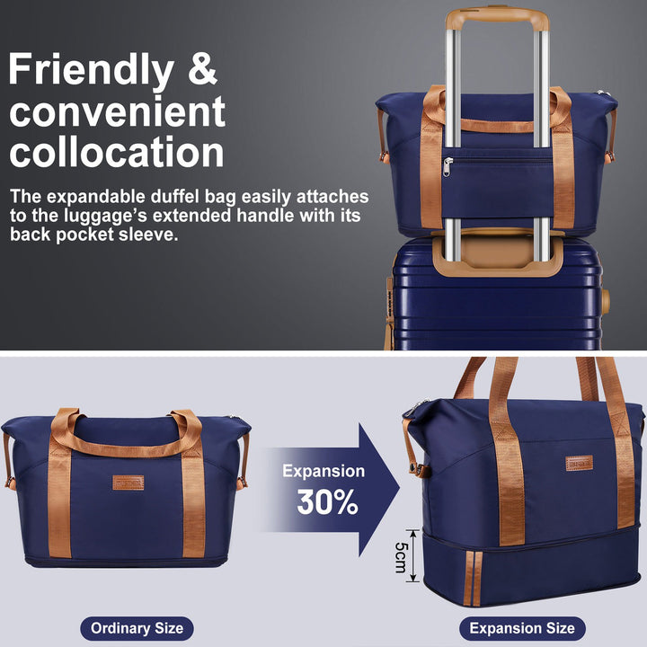 Expandable Suitcase Set Luggage Sets, 20 inch Carry On Luggage - Travel Duffel Bag with TSA Lock and Double Spinner Wheels