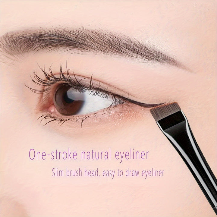 3Pcs Ultra-Thin Eyebrow Brush Set - Angled Precision Eyeliner Makeup Brushes, Synthetic Bristles Slanted Eye Brow Tinting Kit - Total Trends Fusion