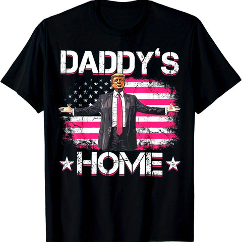 Trump 2024 Daddys Home Funny Trump Pink T-Shirt