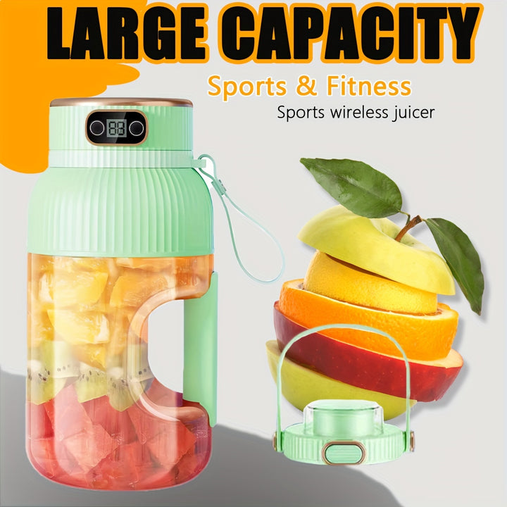 Portable Juicer Blender Cup 40.5oz/1200ml, One Cup And Two Lids (drink Lid And Juicer Lid), Super Large Capacity, Free Silicone Straw And TYPE-C Charging Cable - Total Trends Fusion