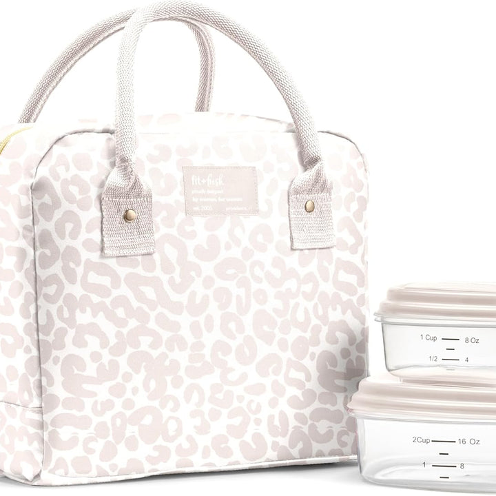 Lunch Bag for Women, Insulated Womens Lunch Bag for Work, Leakproof & Stain-Resistant Large Lunch Box for Women with Containers, Zipper Closure Bloomington Lunch Bag, Lavender Scallop