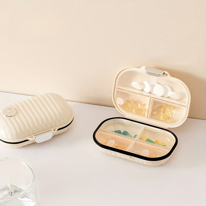 Portable sealed seven-compartment pill storage box, can record time divided into large and small two models. Can be used as fish oil, vitamins, pills storage box. Travel Pill Box - Total Trends Fusion