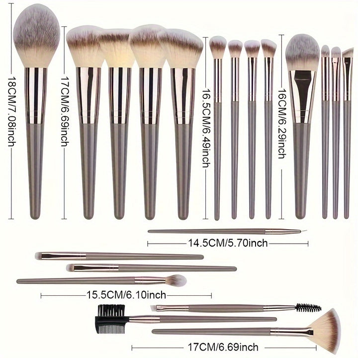 Premium Champagne Golden Makeup Brushes With Travel Portable Case Professional Foundation Blush Eyeshadow Blending Makeup Beauty Tool Christmas Gift Ideal For Women Create Flawless Makeup - Gift Set Mother's Day Gift - Total Trends Fusion