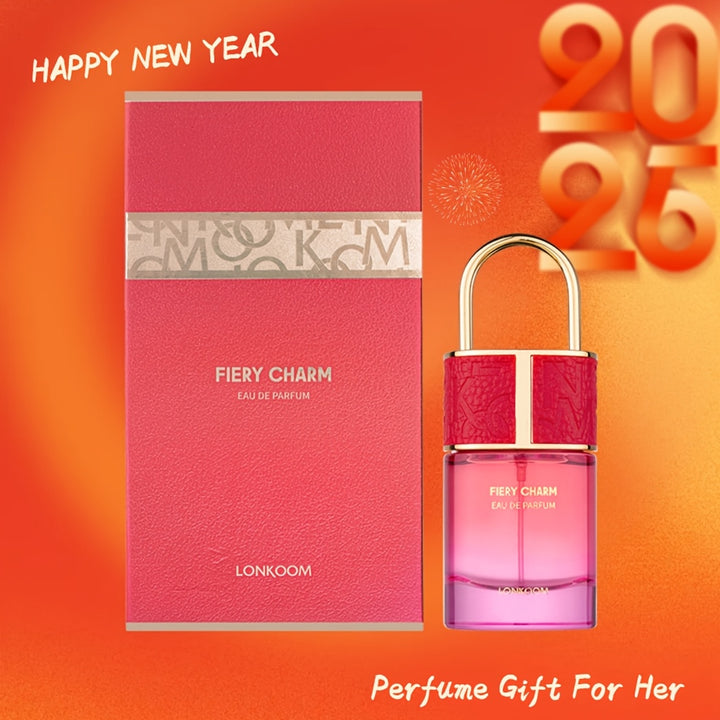 Eau De Parfum Perfume for Women, 1.69oz/50ml, Floral Fruity Scent with Strawberry Jasmine Lily Woody Notes, Long-Lasting Refreshing Fragrance, for Dating Travel Daily Life, Perfect Gift for New Year, Valentine's Day And Other Festivals, FIERY CHARM