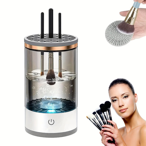 Electric Makeup Brush Cleaner, Quick Efficient Machine for Deep Cleaning All Types of Brushes, Portable Compact Design for Travel Home Use, for Makeup Lovers & Professionals - Total Trends Fusion