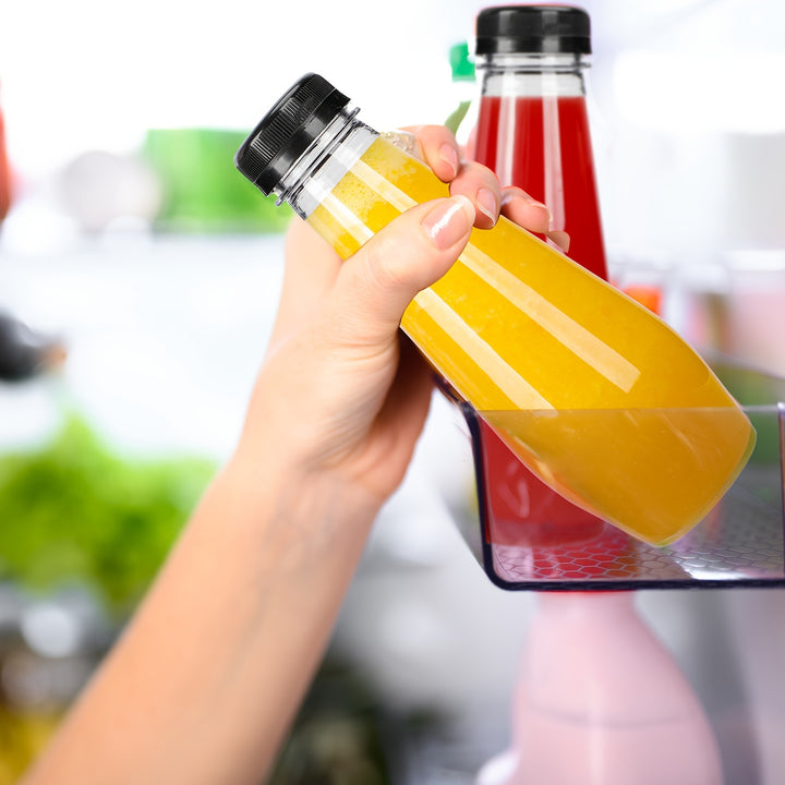40pcs Juice Bottles, Empty Plastic Juicing Bottles with Caps, 12oz Cone Reusable Clear Bulk Beverage Containers for Juicing, Drinking, Milkshake, Tea, can store juices, milk, can seal your food well, 7.3x2.36in - Total Trends Fusion