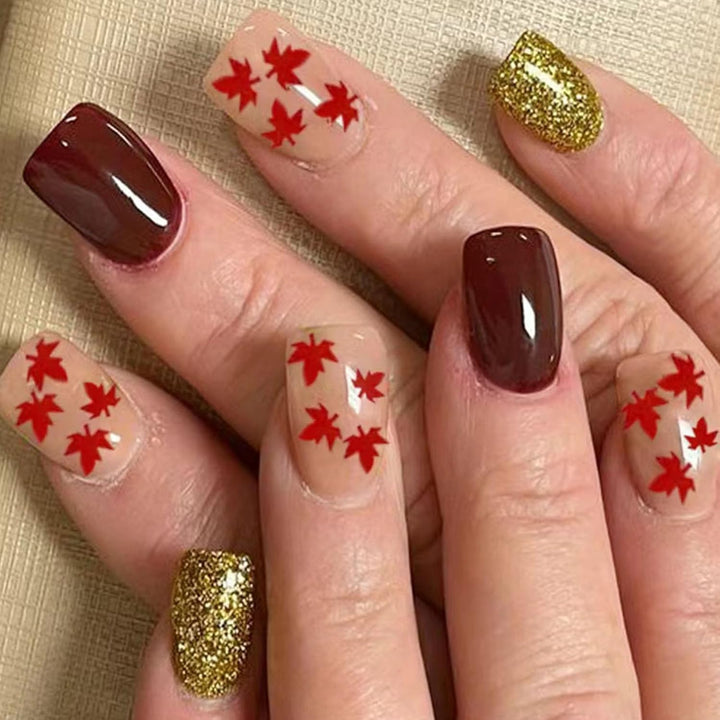 French Tip Press on Nails Short Square Fake Nails with Leopard Print French Bow Designs Nude Glue on Nails Press Ons Glossy False Nails Reusable Cute Stick on Nails for Women 24 Pcs