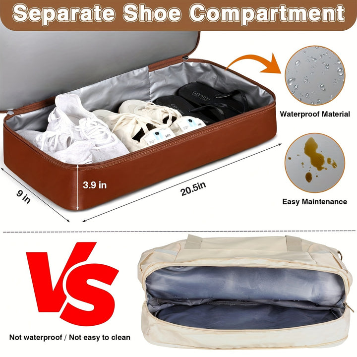 3PCS Weekender Bag for Men And Women, Travel Duffel Bag Carry On Overnight Bag with Shoe Compartment Large Nylon Travel Weekend Tote Bag - Total Trends Fusion