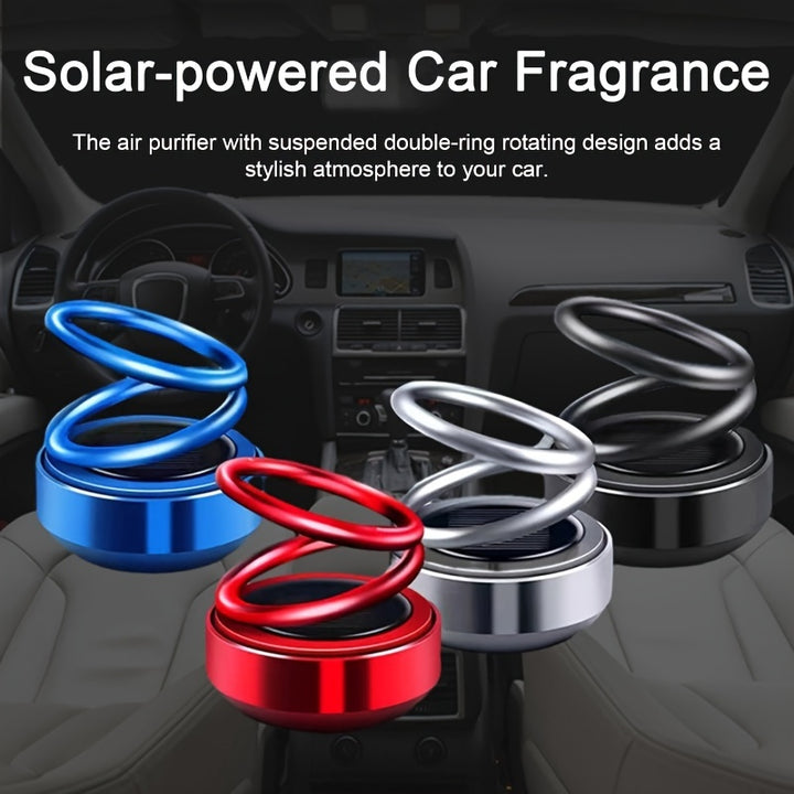 3 pcs Solar rotating double ring hanging car aromatherapy decoration Cool solar double ring hanging car perfume Refillable solar car air freshener Solar creative car perfume Creative three-piece car perfume decoration - Total Trends Fusion