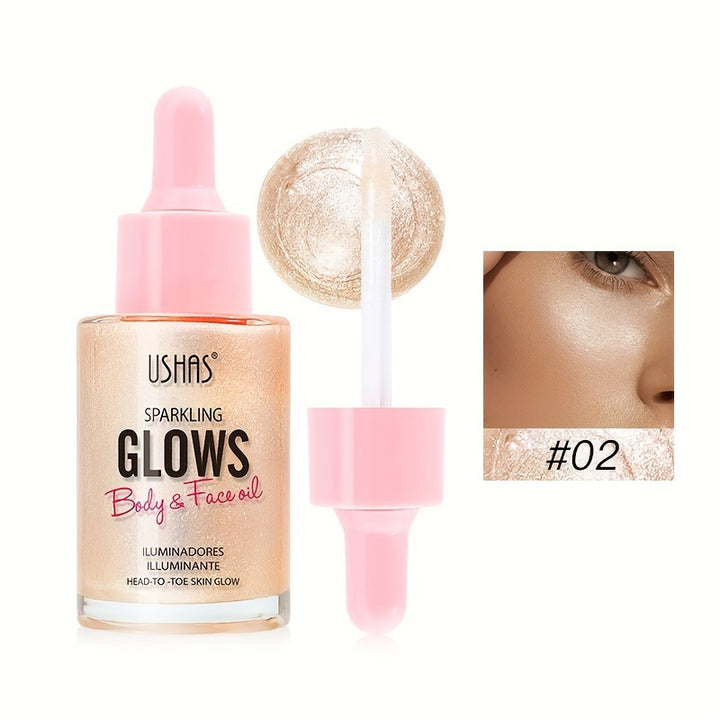 Ushas Liquid Highlighter, 4 Colors Glitter Metallic Liquid Highlighter Brightening For Face & Body For Music Festival - Total Trends Fusion