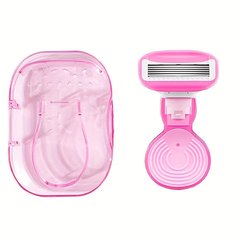Mini Razors For Women, Extra Smooth On The Go Razor With 1 Handle + 1 Blade Refills + 1 Travel Case, Portable Body Razor For Shaving And Hair Removal - Total Trends Fusion