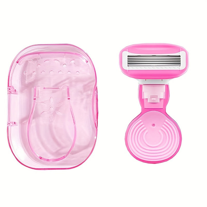 Mini Razors For Women, Extra Smooth On The Go Razor With 1 Handle + 1 Blade Refills + 1 Travel Case, Portable Body Razor For Shaving And Hair Removal - Total Trends Fusion