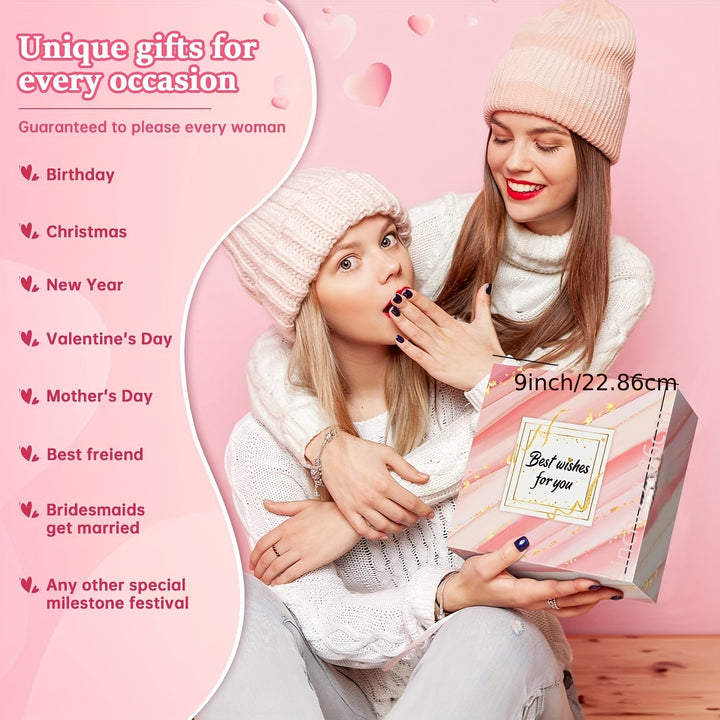 Gifts For Women, 10pcs Unique Birthday Gifts For Women, Mom, Wife, Girlfriend, Sister, Her, Best Friends, Coworker- Christmas, Valentine's Day, Mothers Day Gift Basket