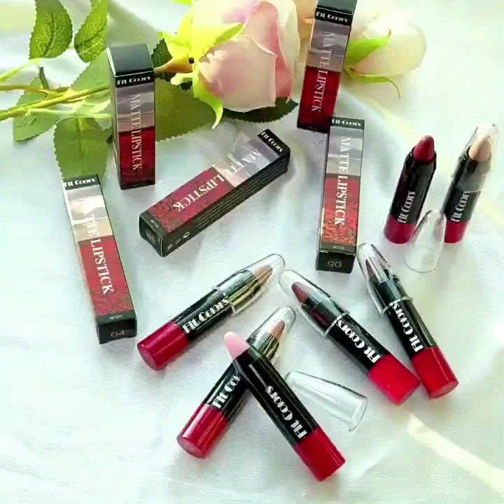 6 pieces, crayon lipstick, matte lipstick, easy coloring lipliner, durable easy coloring moisturizing lipstick for Halloween - Total Trends Fusion