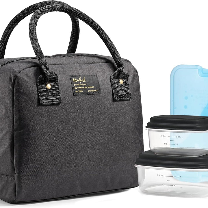 Lunch Bag for Women, Insulated Womens Lunch Bag for Work, Leakproof & Stain-Resistant Large Lunch Box for Women with Containers, Zipper Closure Bloomington Lunch Bag, Lavender Scallop