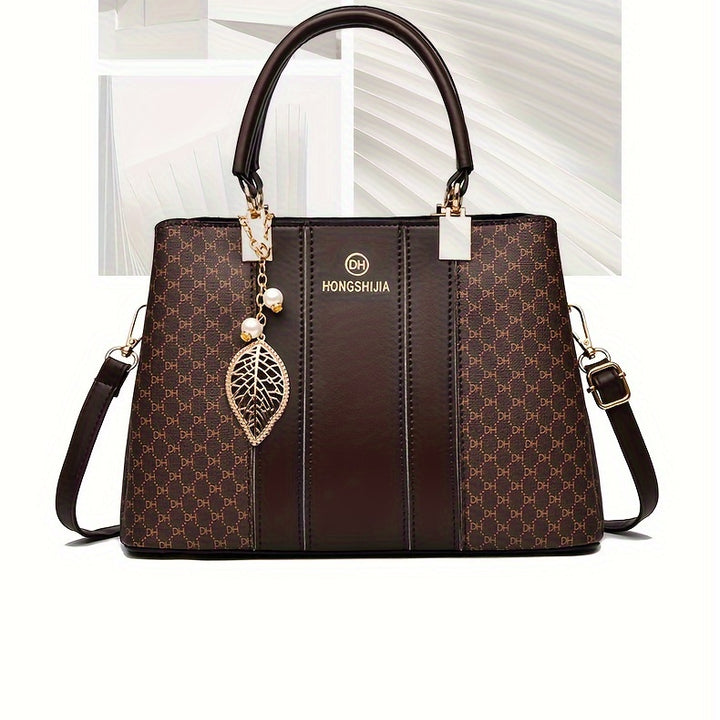Fashionable texture and versatile large capacity printed letter handbag