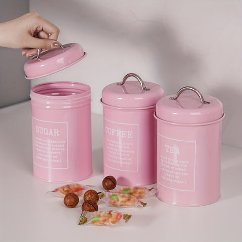3pcs Storage Container, Multipurpose Leak Proof And Reusable Food Storage Box With Lid, Portable And Durable Food Sealed Box, For Tea, Coffee And Sugar, Kitchen Organizers And Storage, Kitchen Accessories - Total Trends Fusion