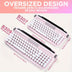YUNZII B309 Pink Upgraded Wireless Retro Typewriter Style Keyboard, Integrated Stand, USB-C/BT Keyboard, Cute Round Keycaps & Volume Switching Knobs For Multi-Device, Compatible With Win/Mac/iOS/Android Multi-System - Total Trends Fusion