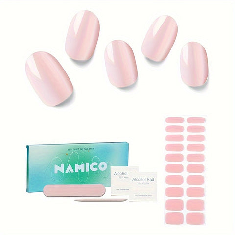 Semi Cured Gel Nail Strips, 20 pcs Gel Nail Stikers, Gel Nail Wraps Semi Cured, Salon-Quality, 2 Weeks Long Lasting - Total Trends Fusion