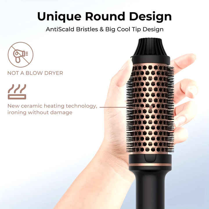 Valentine Gift Hair Curler Straightener Electric Hair Brushes Hot Comb Professional Curling Iron Heated Anti-Scald Thermal Brush
