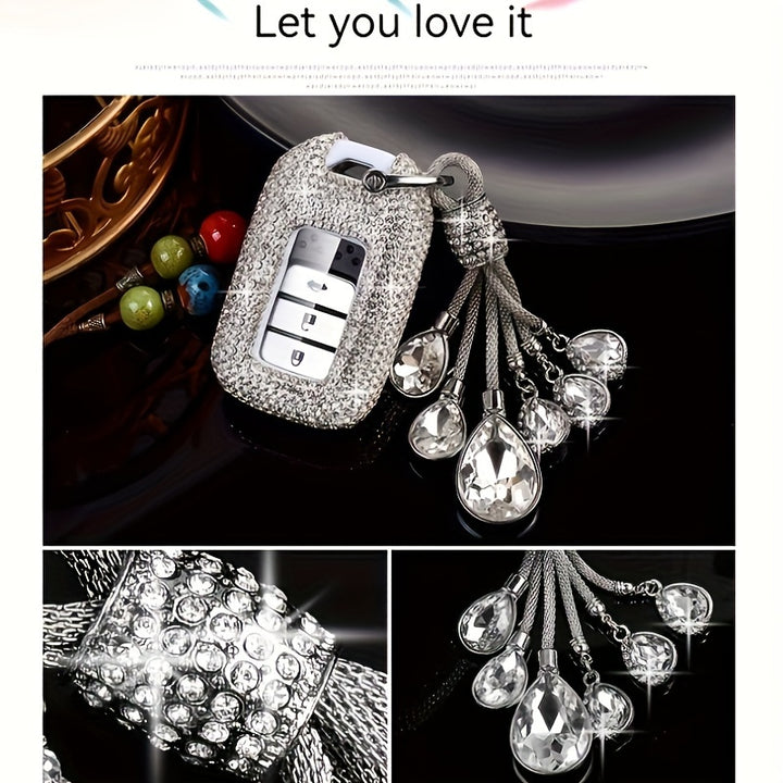 Fashion Women's Sparkling Rhinestone for Honda Car Key fob Cover Fit Vezel City Civic Jazz CRV BRV HRV Shuttle Vezel Pilot Accord Accessories - Total Trends Fusion