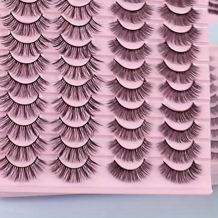 30 Pairs of Luxurious Wispy Lashes - Natural 3D/4D Volume, Fluffy, Soft, Lightweight, Reusable, Easy to Apply Fake Eyelashes Pack for Makeup - Synthetic, 8mm-14mm Length, Versatile 3 Styles - Total Trends Fusion
