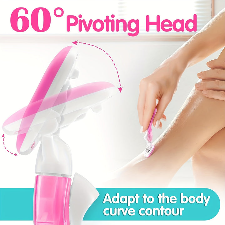 Mini Razors For Women, Extra Smooth On The Go Razor With 1 Handle + 1 Blade Refills + 1 Travel Case, Portable Body Razor For Shaving And Hair Removal - Total Trends Fusion