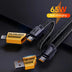 A 47.24-inch yellow mech shell data cable, one cable with 4 types of interfaces, suitable for most charging devices, safe, stable, and efficient. - Total Trends Fusion