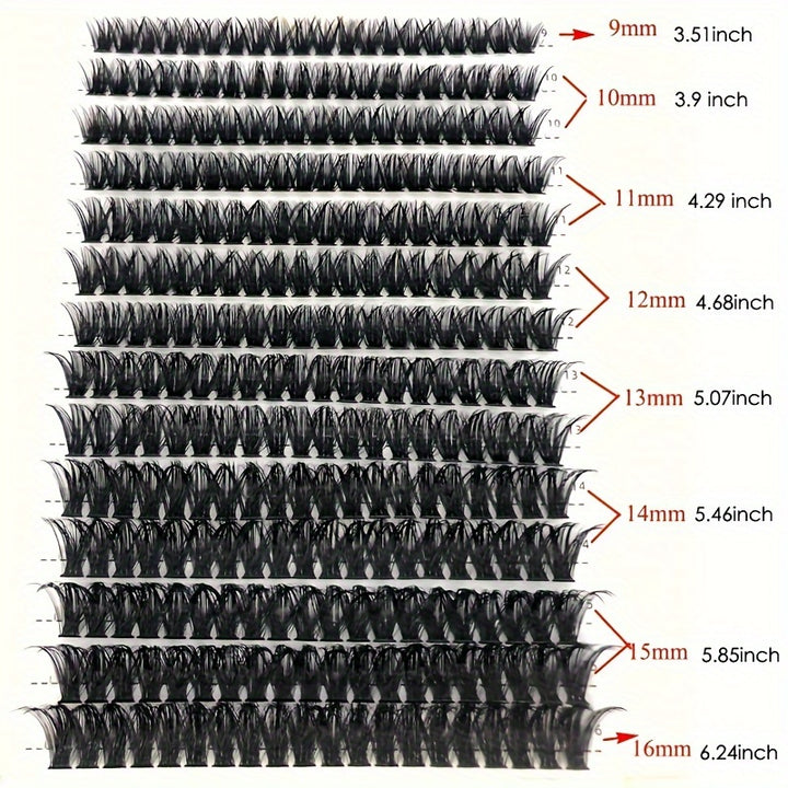 DIY Lash Extension Kit 280 PCS Individual Eyelash Extension Kit 0.07D 9-16MIX 40D Cluster Lashes Kit Lash Glue Remover and Applicators for Eyelash - Total Trends Fusion