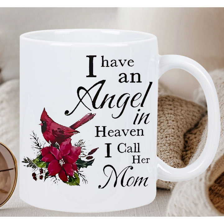 My Angel Is My Mom" 11oz Ceramic Coffee Mug - Reusable, Microwave & Dishwasher Safe, Perfect for Christmas & Birthday Gifts