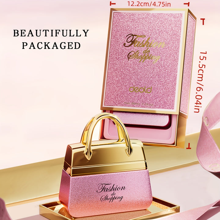 50ml Bag Shape Eau De Parfum Spray - Long-Lasting Floral Fresh Scent, Natural Fragrance, Alcoholic, Bisphenol A Free, Perfect Personal Perfume Gift for Women and Girls - Total Trends Fusion