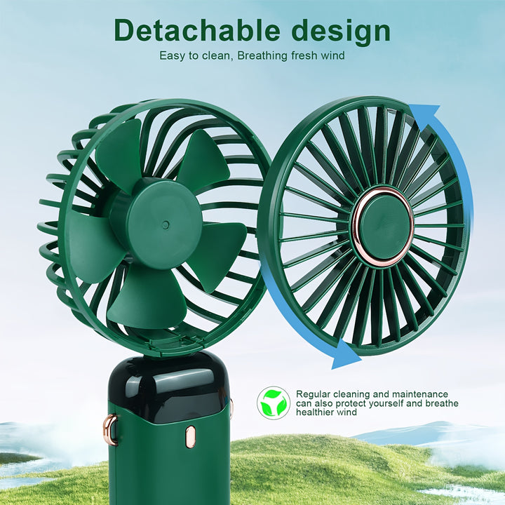 Portable Handheld Fan Hand Held Fan 5 Speeds USB Rechargeable 5000mah Personal Pocket Desk Fan With LED Display 7-16Hs Quiet Working For Office Outdoor Travel Home - Total Trends Fusion