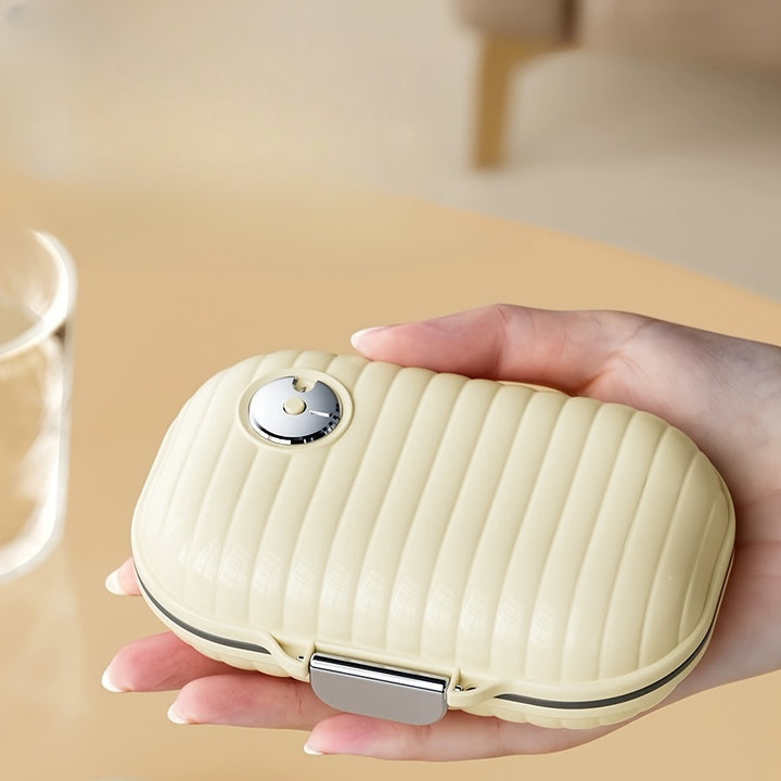 Portable sealed seven-compartment pill storage box, can record time divided into large and small two models. Can be used as fish oil, vitamins, pills storage box. Travel Pill Box - Total Trends Fusion