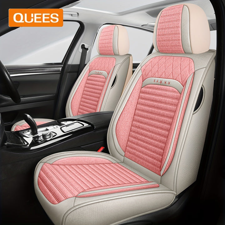 Full Set Seat Covers - Linen Seat Cover Front and Rear Seat Cushion Universal for SUVs and Trucks - Total Trends Fusion