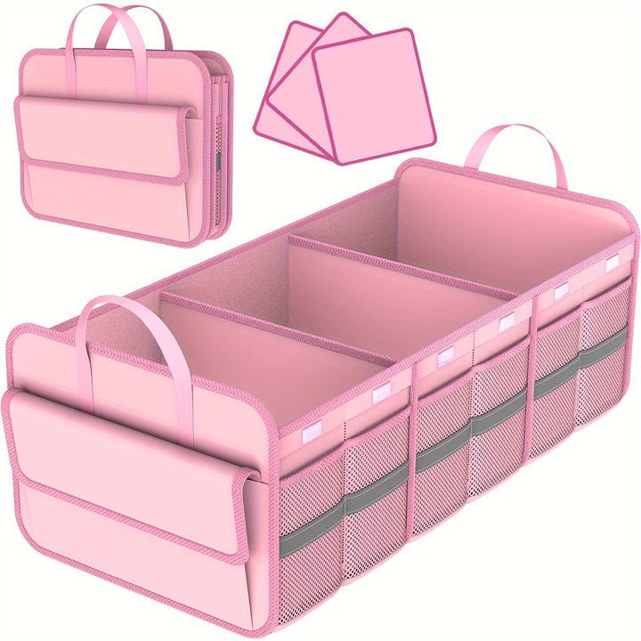 Trunk Organizer For SUV, Large Trunk Organizer For Car, Collapsible Multi-Compartment Car Trunk Organizer, Sturdy Cargo Trunk Storage Organizer, Non Slip Bottom - Total Trends Fusion