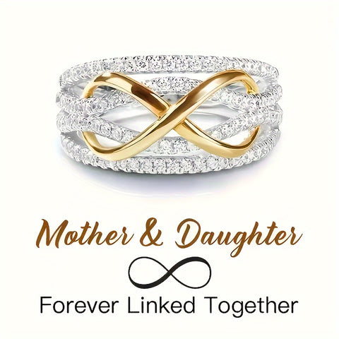 Unlimited Three-Dimensional Design Pave Sparkling Zirconia Elegant Fashionable Character Ring for Bride, Valentine's Day Gift for Lover, Mother's Day Jewelry Gift for Mom