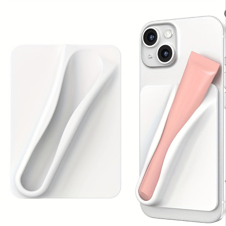 Lip Gloss Holder Phone Case, Secure Silicone Lipstick Lip Balm Holder Of Cell Phone, Adhesive Stick On For Back, Compatible For IPhone Samsung Galaxy Moto And Android Smartphones, Pink, White, Black - Total Trends Fusion