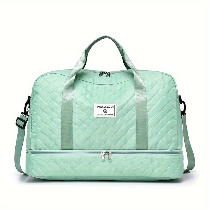 Lightweight Argyle Pattern Luggage Bag, Large Capacity Travel Duffle Bag, Portable Overnight Bag - Total Trends Fusion