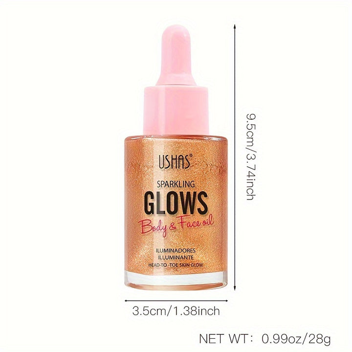 Ushas Liquid Highlighter, 4 Colors Glitter Metallic Liquid Highlighter Brightening For Face & Body For Music Festival - Total Trends Fusion