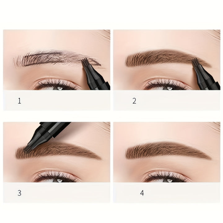 12pcs Quad Eyebrow Pen Set Waterproof Eyebrow Pen, Durable and Colorless, Exquisite Eyebrow Shape - Total Trends Fusion