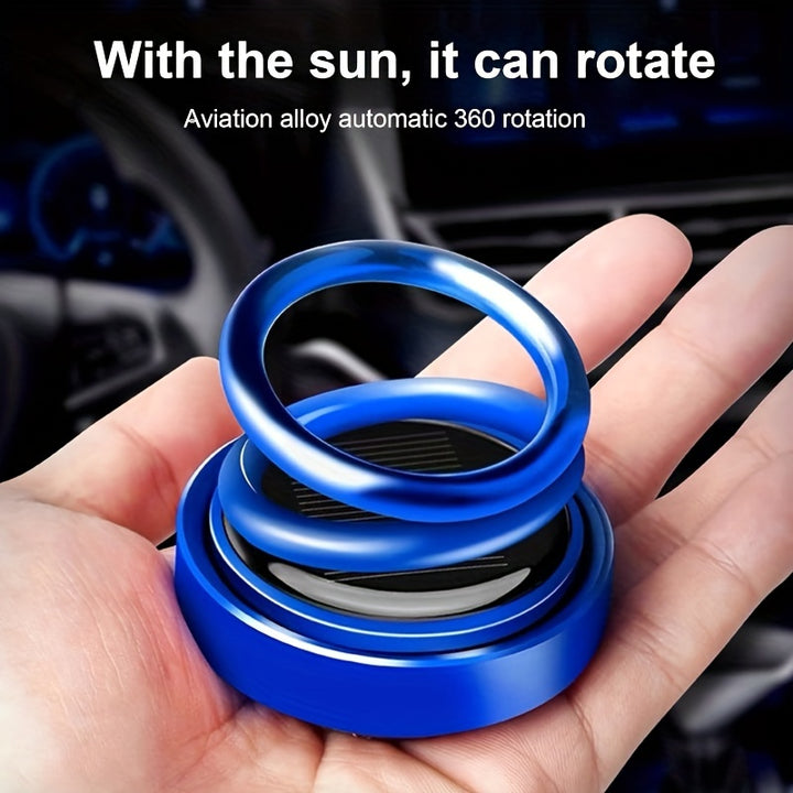 3 pcs Solar rotating double ring hanging car aromatherapy decoration Cool solar double ring hanging car perfume Refillable solar car air freshener Solar creative car perfume Creative three-piece car perfume decoration - Total Trends Fusion